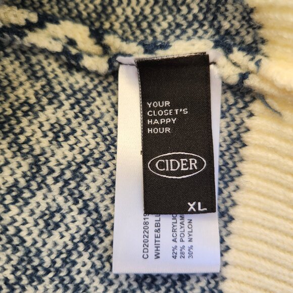 Cider Print Cream Blue Button Up Cardigan XL - Picture 9 of 9